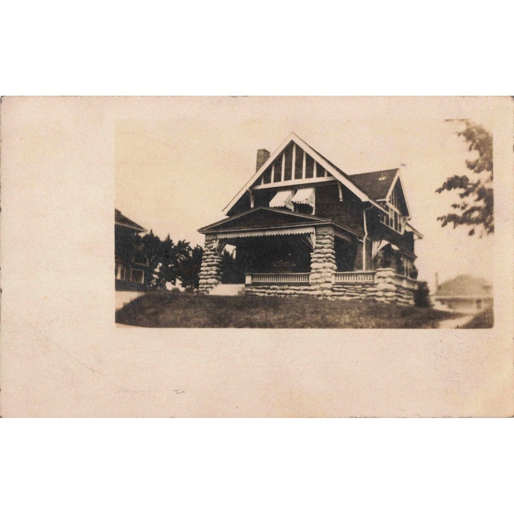 Antique Craftsman Bungalow Real Photo Postcard RPPC Velox Paper Unposted VG- - Picture 1 of 2